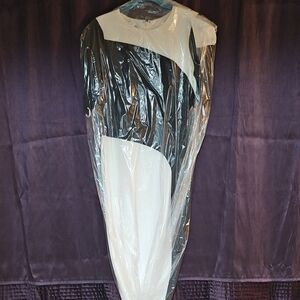 Maggy London Black and White Midi Dress